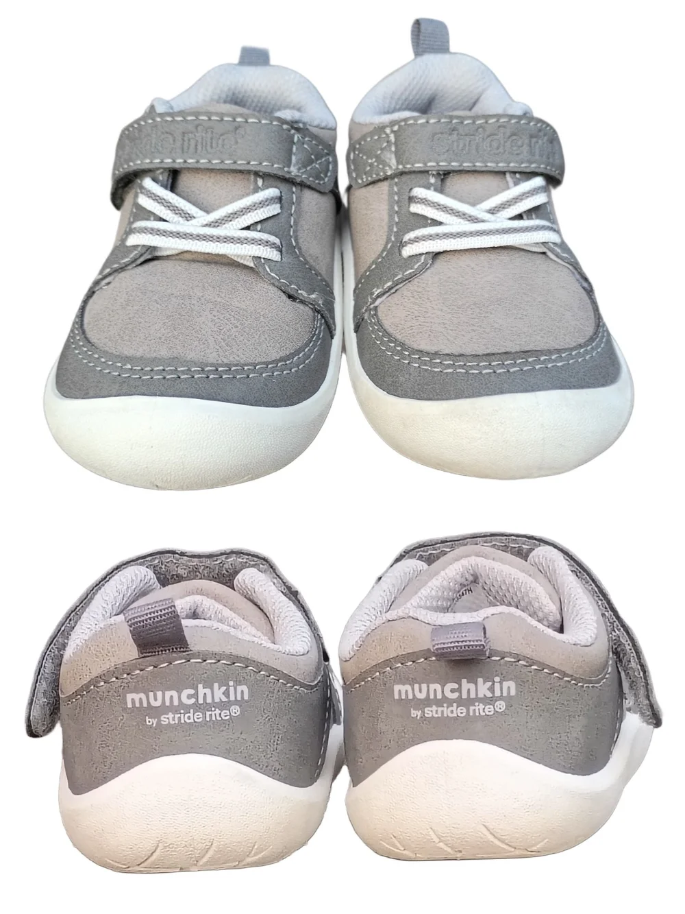 Munchkin Gray and White Miller Toddler Sneakers
